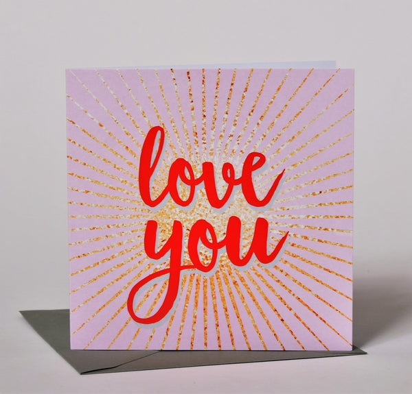 Valentine's Day Card, explosion with pink background, Love You