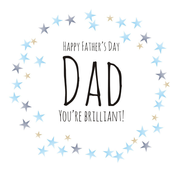 Father's Day Card, Blue Stars, Happy Father's Day Dad, You're Brilliant