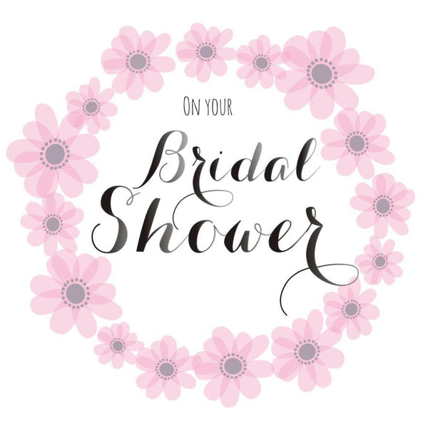 Wedding Card, Pink Flowers, On your Bridal Shower