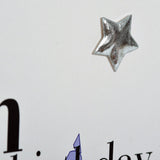 Birthday Card, Blue Stars, Son, Embellished with a shiny padded star