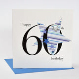Birthday Card, Blue Star, Happy 60th Birthday, Embellished with a padded star