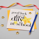 Good Luck Card, 1st Day of School, padded star embellished