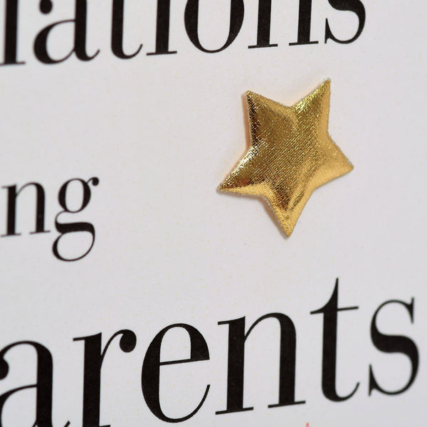Congratulations Card, Pink, Grandparents, Embellished with a padded star