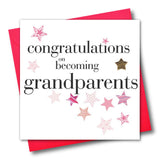 Congratulations Card, Pink, Grandparents, Embellished with a padded star