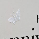 Wedding Anniversary Card, Daughter and Son-in-law, fabric butterfly Embellished