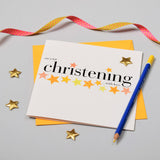 Christening Card, with love, Embellished with a padded star