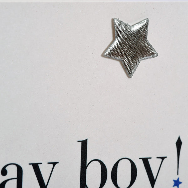 Birthday Card, Blue Stars, Embellished with a padded star