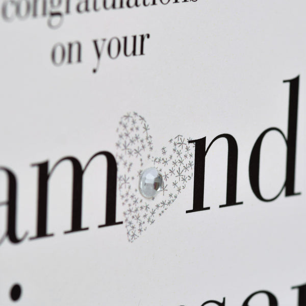 Wedding Card, Silver Heart, Congratulations on your Diamond Anniversary