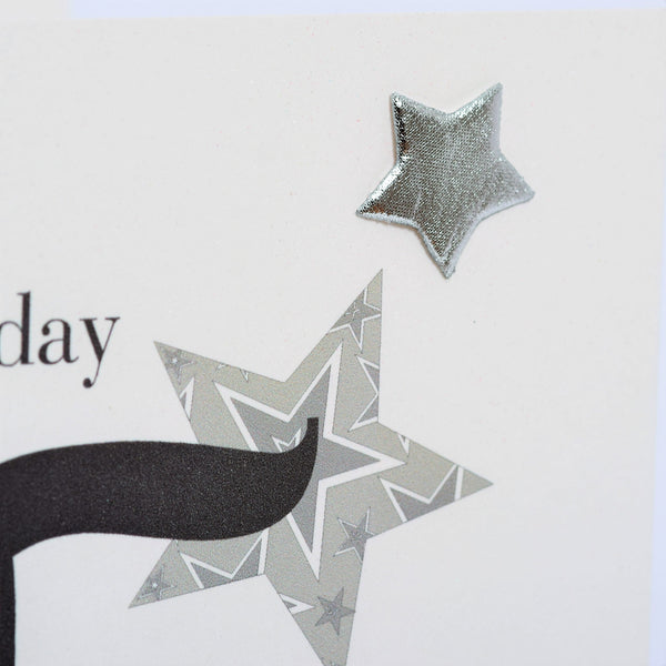 Birthday Card, Blue Stars, Happy 85th Birthday, Embellished with a padded star