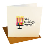 Everyday Card, Birthday Cake, Who's Counting Anyway? , Embellished with pompoms
