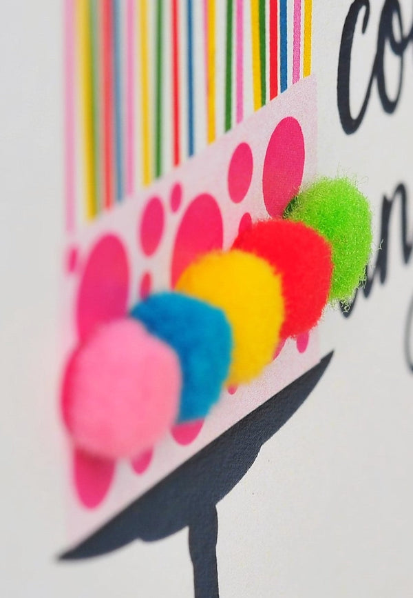 Everyday Card, Birthday Cake, Who's Counting Anyway? , Embellished with pompoms