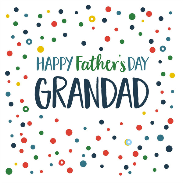 Father's Day Card, Dotty Grandad, Embellished with colourful pompoms
