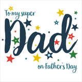 Father's Day Card, Super Dad, Embellished with colourful pompoms