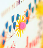 Mother's Day Card, Floral, Lovely Grandma, Embellished with colourful pompoms