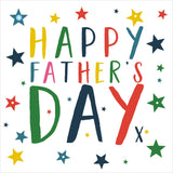 Father's Day Card, Stars, Happy Father's Day, Embellished with colourful pompoms