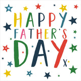 Father's Day Card, Stars, Happy Father's Day, Embellished with colourful pompoms