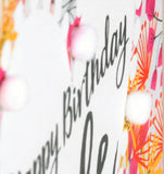 Birthday Card, Hearts of Flowers, Wife, Embellished with pompoms