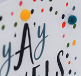 Congratulations A Level Card, Dotty, y'A'y Levels Embellished with pompoms