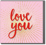 Valentine's Day Card, explosion with pink background, Love You