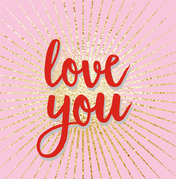 Valentine's Day Card, explosion with pink background, Love You