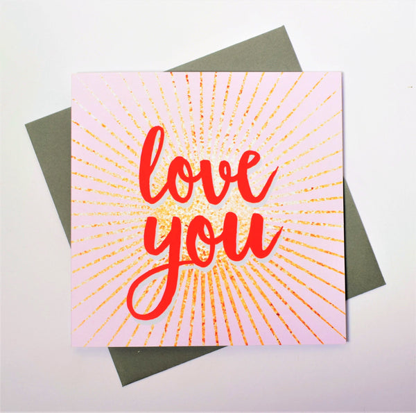Valentine's Day Card, explosion with pink background, Love You