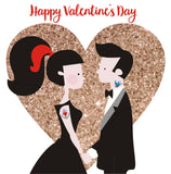 Valentine's Day Card, Tattooed lovers, Happy Valentine's Day