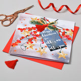 Christmas Card, Berries, From all of us to all of you, Tassel Embellished