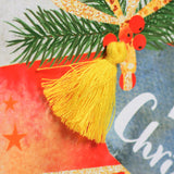Christmas Card, Present, Merry Christmas, Embellished with a colourful tassel
