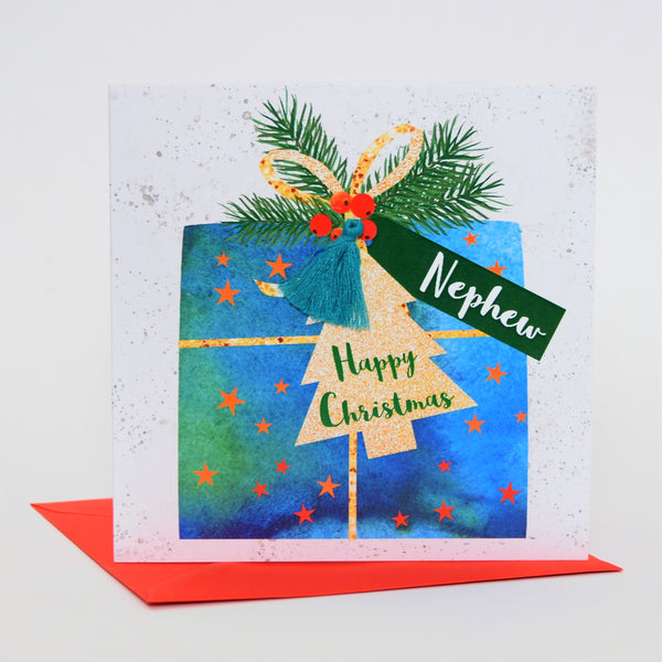 Christmas Card, Present, Nephew, Happy Christmas, Tassel Embellished