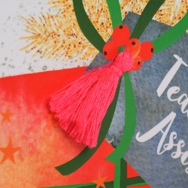 Christmas Card, Present, Merry Christmas, Teaching Assistant, Tassel Embellished