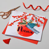 Christmas Card, Bauble, Merry Christmas, Nana, Tassel Embellished