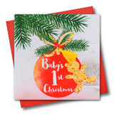 Christmas Card, Bauble, Baby's First Christmas, Tassel Embellished