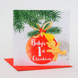 Christmas Card, Bauble, Baby's First Christmas, Tassel Embellished