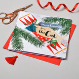 Christmas Card, Cracker and Fish Tag, from the Cat, Tassel Embellished
