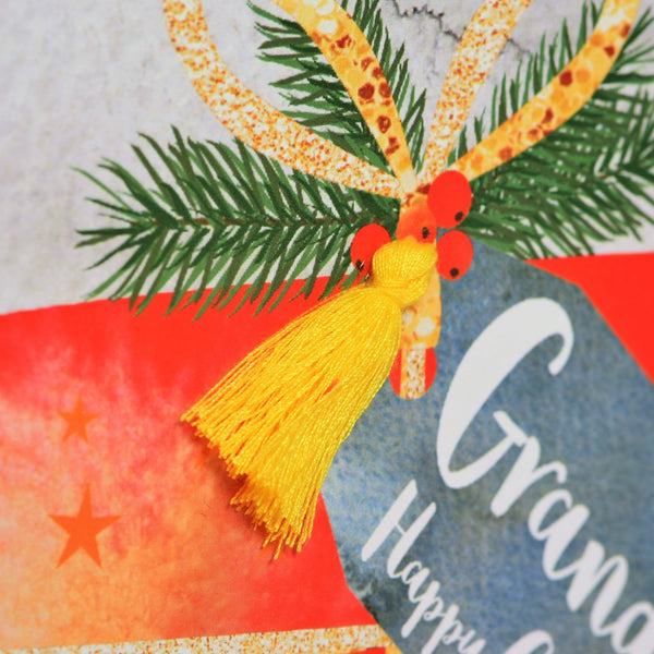 Christmas Card, Present, Grandpa, Happy Christmas, Tassel Embellished