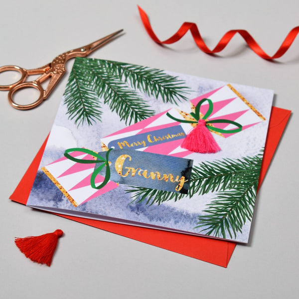 Christmas Card, Cracker, Granny, Happy Christmas, Tassel Embellished