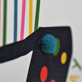 Birthday Card, Age 7 - Blue, 7 Happy Birthday, Embellished with pompoms