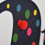 Birthday Card, Age 9 - Blue, Happy 9th Birthday, Embellished with pompoms