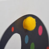 Birthday Card, Age 2 - Blue, 2 Today, Embellished with colourful pompoms