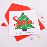 Christmas Card, Christmas Tree, Son, Embellished with a padded star