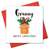 Christmas Card, Gingerbread House, Granny, Embellished with pompoms