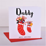 Christmas Card, Christmas Stockings, Daddy, Embellished with pompoms