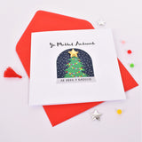 Welsh Christmas Card, Nadolig Llawen, Thinking of You, padded star embellished