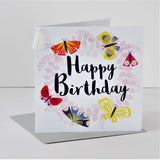Birthday Card, Butterfly Wreath, Embellished with a colourful tassel