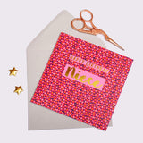 Birthday Card, Niece , Happy Birthday Niece, text foiled in shiny gold