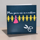 Mother's Day Card, Mum, 1 in a million, Embellished with a colourful tassel