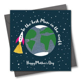Mother's Day Card, World, Best Mum, Embellished with a colourful tassel