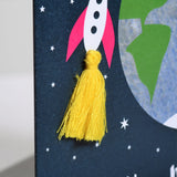 Mother's Day Card, World, Best Mum, Embellished with a colourful tassel