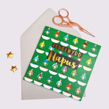 Welsh Birthday Card, Penblwydd Hapus, Footballers, text foiled in shiny gold