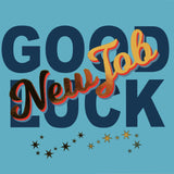 New Job Card, Good Luck in your New Job, Blue with stars and gold foil